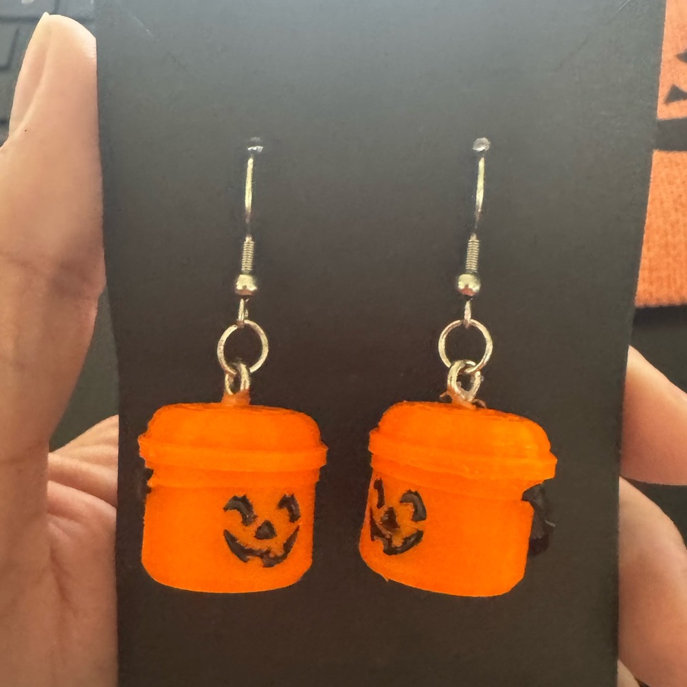Halloween mcbucket Pumpkin dangle Earrings